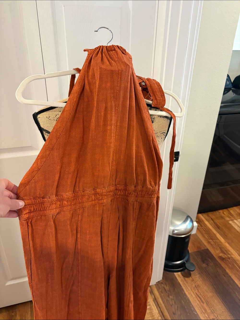 Free People Burnt Orange Halter Jumpsuit - Picture 3 of 9